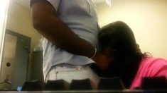 BJ and anal in bank office.