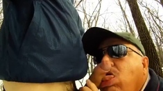 Mature Gay Daddy Blowjob Outside