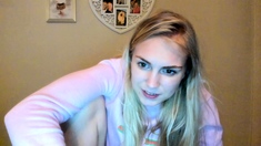 Curly Blonde Teen Records Solo Dildo Masturbation More At