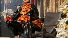 two women fetish latex asslicking and anal mff