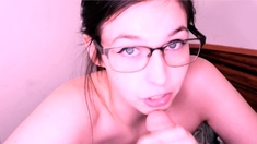 Brunette slut pov blowjob in close up HD