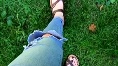 Amateur Foot Fetish Girlfriend Sucks and gives a Footjob
