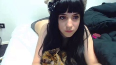 Amateur webcam babe showing her sexual goods