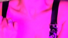 Stacked brunette goes solo toys and masturbation