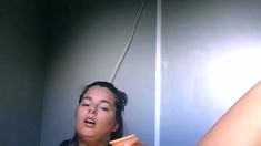 Chubby mature brunette uses toys to masturbate