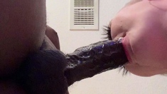 Two amateur brunette milf double blowjob