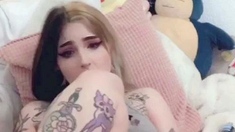 Stacked brunette goes solo toys and masturbation