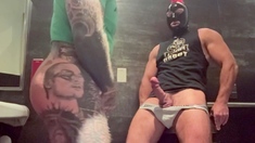 Two Muscled Aroused Gay Studs Licking Balls In Kitchen