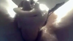 Hairy BBW Fucks Huge Dildo on Webcam