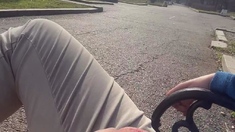 Dude fucks hot amateur outdoor POV at music festival
