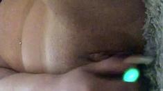 Close up solo beauty toying ass