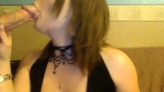 Smoking Hot Girl Gives a Blowjob on Webcam