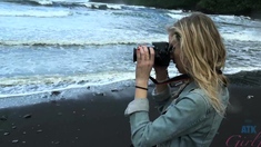 Busty blonde amateur fucked in public restroom