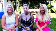 Busty Blonde Babe Outdoor Flash For Cash