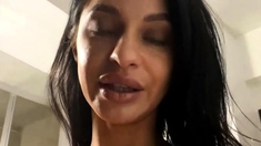 Chubby Brunette Big Boobs Dildo Masturbation