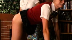 Fetish lesbian domina spanks ass