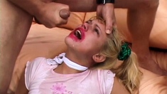 Hot blonde teen getting fucked by big cock