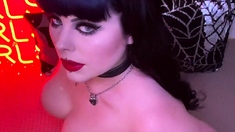 Nasty brunette pornstar with big boobs