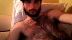 Hairy Chest Covered In Cum