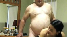 Chubby Old Guy Fucks His Slut
