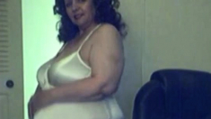 bbw granny in sexy satin body