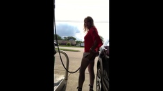 CD Gurl at the Gas Station