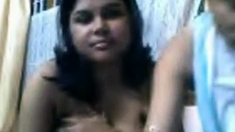 Desi couple giving a show on webcam