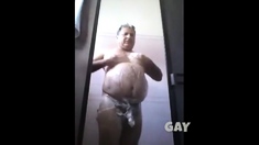 Daddy having shower