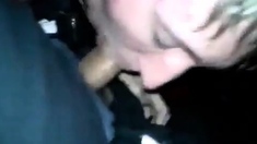 Twink sucking cock at the truck stop with CIM and swallow